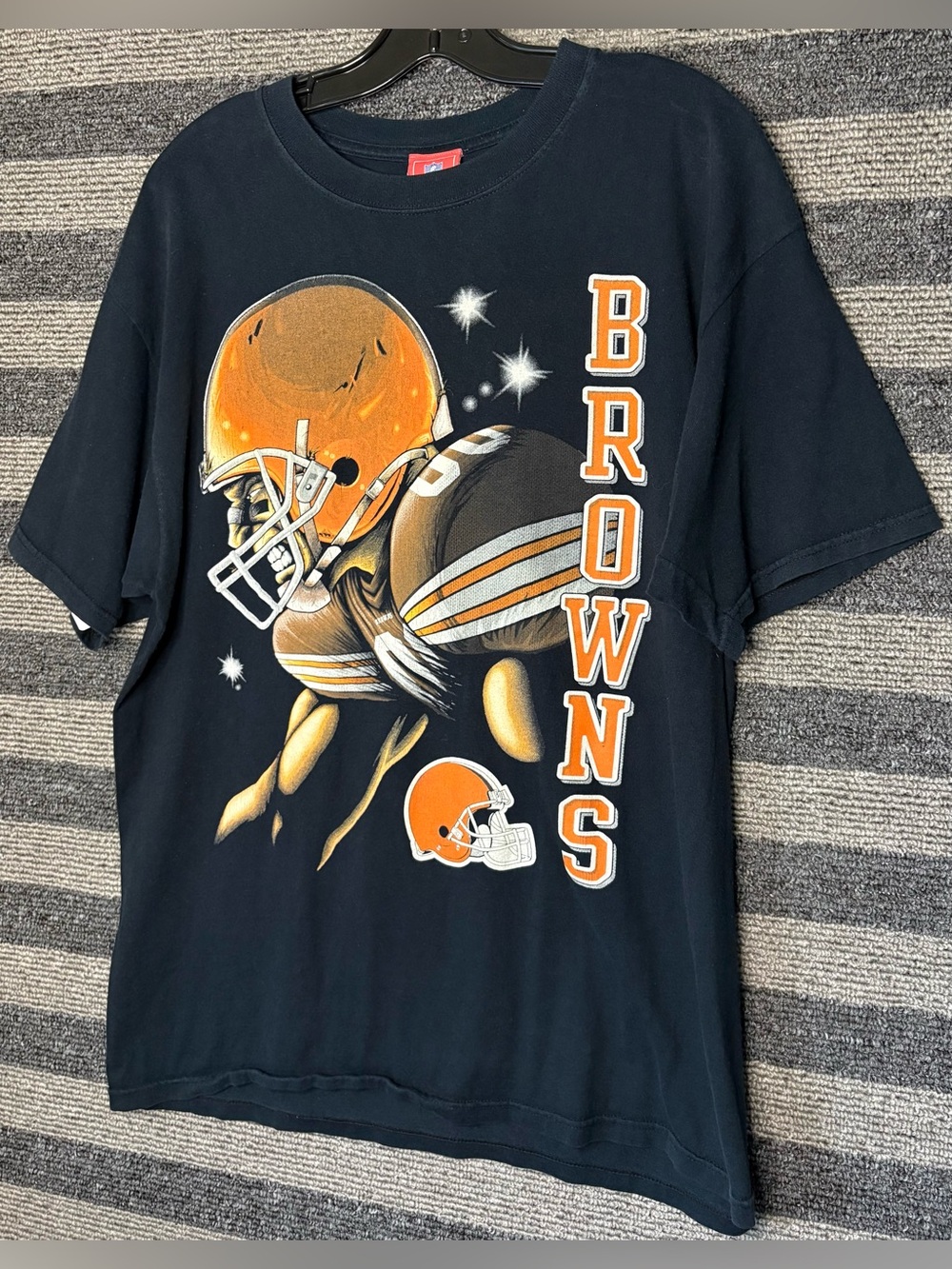 Vintage 90’s Cleveland Browns Jumbo Print NFL Football Black T-Shirt Men’s XL